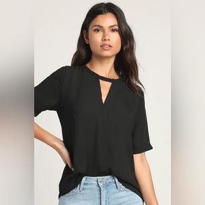 Lulus Black Cutout Top